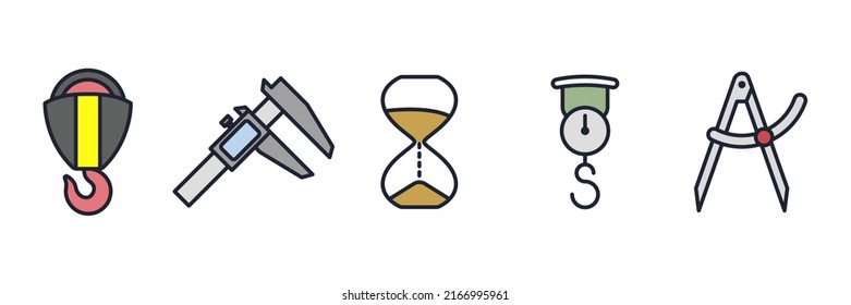 Measuring set icon symbol template for graphic and web design collection logo vector illustration