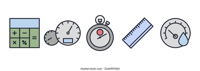 Measuring set icon symbol template for graphic and web design collection logo vector illustration