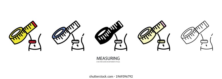 Measuring set vector type icon