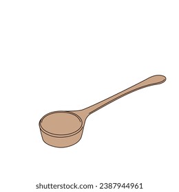 cuchara de medición para ilustración vectorial de color café