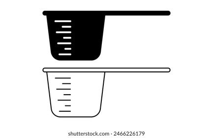 Conjunto de iconos de cuchara de medición aislado sobre fondo blanco