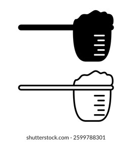 measuring spoon icon, simple flat style, logo template sign symbol vector illustration pictogram, for ui or ux isolated on white for mobile app, editable