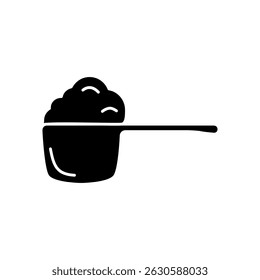 measuring spoon icon, simple flat style, logo template sign symbol vector illustration pictogram, for ui or ux isolated on white for mobile app, editable
