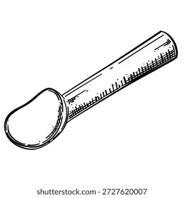 Cuchara de medición Utensilio de cocina Ilustración dibujada a mano