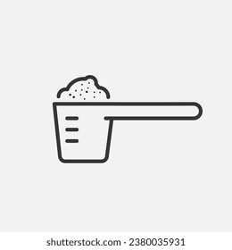 Measuring spoon line icon. Kitchen scoop. Vector