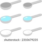 measuring spoon with liquid or powder