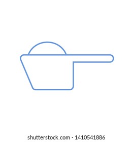 measuring spoon for washing and cooking. vector icon. blue linear illustration isolated on white background
