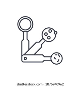 Measuring spoons concept icon, linear isolated illustration, thin line vector, web design sign, outline concept symbol with editable stroke on white background.