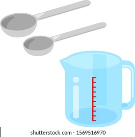 Measuring spoons and a cup