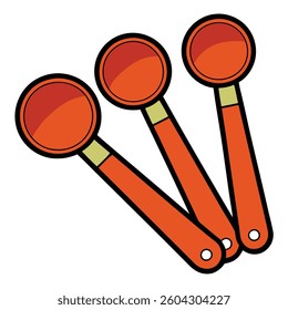 Measuring spoons flat illutration white background