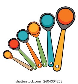Measuring spoons flat illutration white background