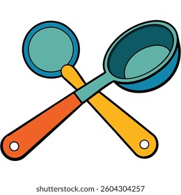 Measuring spoons flat illutration white background