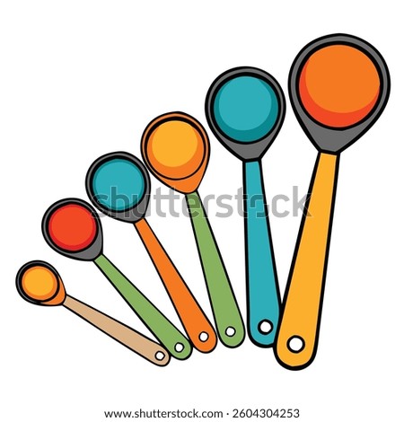 Measuring spoons flat illutration white background