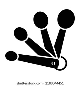 Measuring spoons flat vector icon for cooking apps and websites