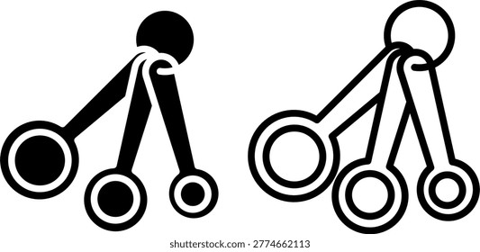 Measuring spoons icon set for kitchen utensil design