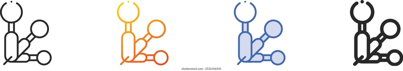 measuring spoons icon.Thin Linear, Gradient, Blue Stroke and bold Style Design Isolated On White Background