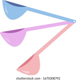 Measuring spoons, illustration, vector on white background.