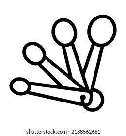 Measuring spoons line art vector icon for cooking apps and websites