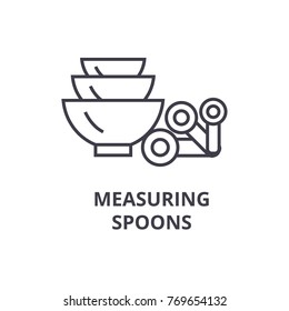 measuring spoons line icon, outline sign, linear symbol, vector, flat illustration