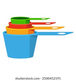Measuring spoons vector cartoon illustration isolated on a white background.