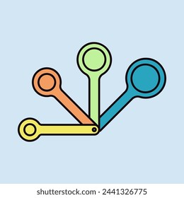 Measuring spoons vector color icon. Kitchen appliance. Graph symbol for cooking web site design, logo, app, UI