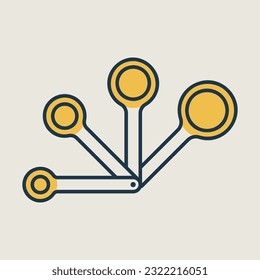 Measuring spoons vector icon. Kitchen appliance. Graph symbol for cooking web site design, logo, app, UI