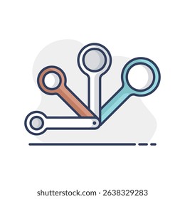 Measuring spoons vector icon. Kitchen appliance. Graph symbol for cooking web site design, logo, app, UI