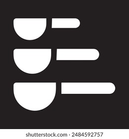 Messlöffel Vektorgrafik Symbol auf schwarzem Hintergrund.