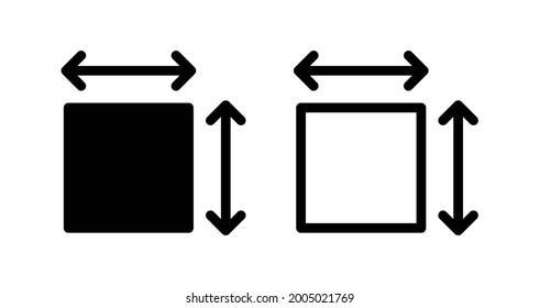 Measuring square size icon. Dimension symbol isolated on white background.