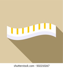 Measuring striped tape icon. Flat illustrationof measuring striped tape vector icon for web