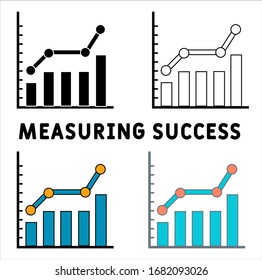 Measuring success icon on white background.  Element illustration from Business concept. Measuring success icon symbol design.