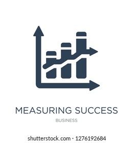measuring success icon vector on white background, measuring success trendy filled icons from Business collection, measuring success vector illustration