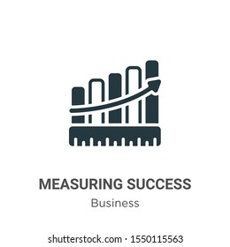 Measuring success vector icon on white background. Flat vector measuring success icon symbol sign from modern business collection for mobile concept and web apps design.
