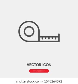 measuring tap icon vector. Linear style sign for mobile concept and web design. measuring tape symbol illustration. Pixel vector graphics - Vector.