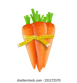 Measuring tape around a carrot