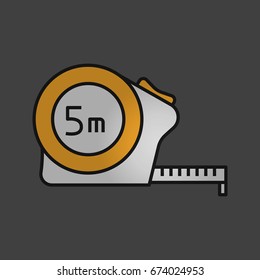 Measuring tape color icon. Isolated vector illustration