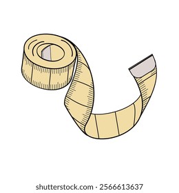 A measuring tape color vector illustration on white background