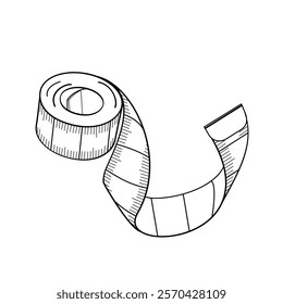 A measuring tape color vector illustration on white background