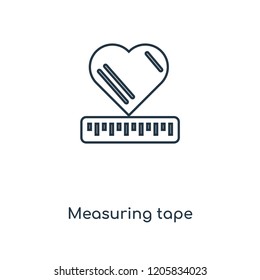 Measuring tape concept line icon. Linear Measuring tape concept outline symbol design. This simple element illustration can be used for web and mobile UI/UX.