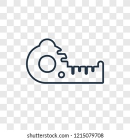 Measuring tape concept vector linear icon isolated on transparent background, Measuring tape concept transparency concept in outline style