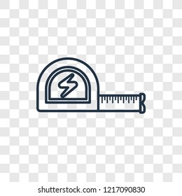Measuring tape concept vector linear icon isolated on transparent background, Measuring tape concept transparency concept in outline style