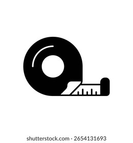 Icono de relleno de herramienta de construcción de cinta de medición