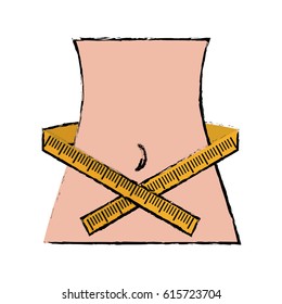 measuring tape diet icon image 