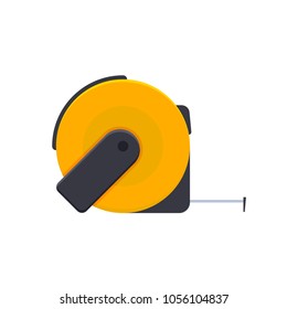 Measuring tape with divisions, measuring tape, for objects, distances, length, intended for builders, repairmen, installers. Vector illustration isolated.