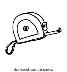 Measuring Tape Doodle Icon Vector