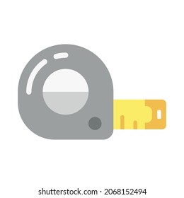 Measuring tape flat icon. Cartoon illustration. Vector sign for mobile app and web sites.