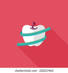 measuring tape flat icon with long shadow,eps10