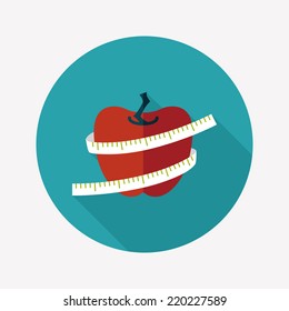 measuring tape flat icon with long shadow,eps10