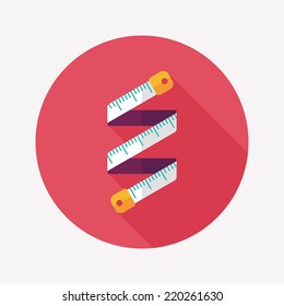 measuring tape flat icon with long shadow,eps10