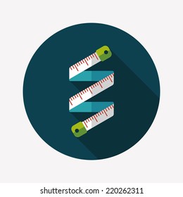 measuring tape flat icon with long shadow,eps10